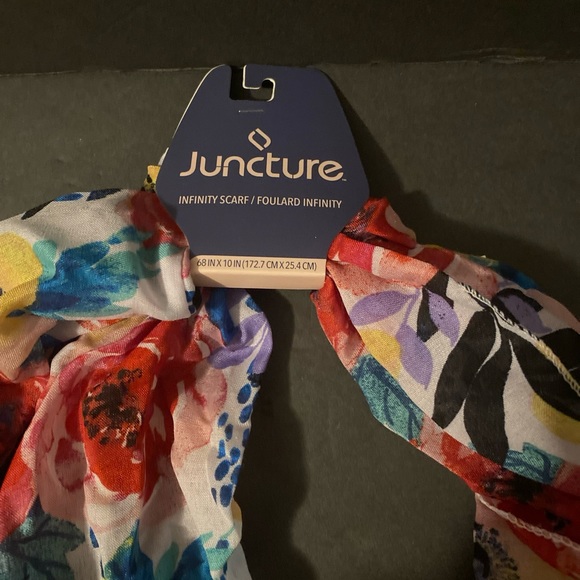 Juncture Women's Chiffon Infinity Scarf Multi-Color Flowers 68" x 10" accessory - Picture 2 of 2